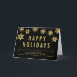 Golden Flakes Business Holiday Greeting Card<br><div class="desc">Spread some joy this holiday season with these chic and stylish holiday cards from Orange Pulp Designs. Background colour can be customised online or visit orangepulpdesign.com for more available colours. Custom colours and matching items available upon request. Please contact us for assistance.</div>
