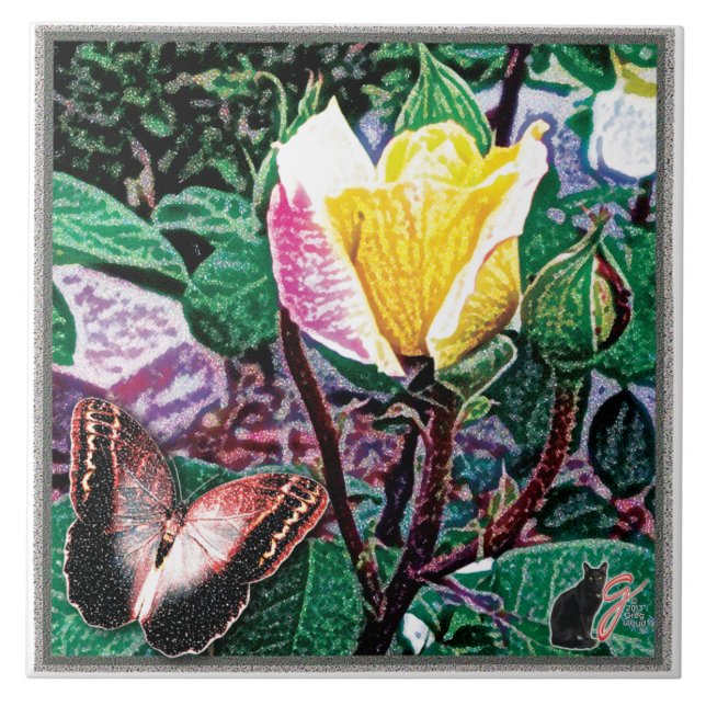 Golden Flame Ceramic Tile (Front)