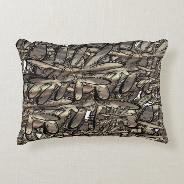 Golden flame flower decorative cushion (Front)