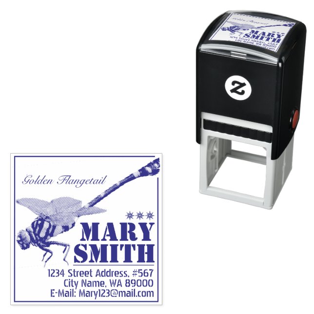 Golden Flangetail Self-inking Stamp (In Situ)