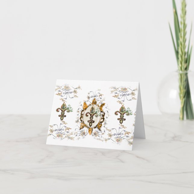 Golden fleur De Li Note Cards (Front)