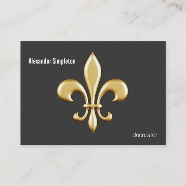 Golden Fleur De Lis Business Card (Front)