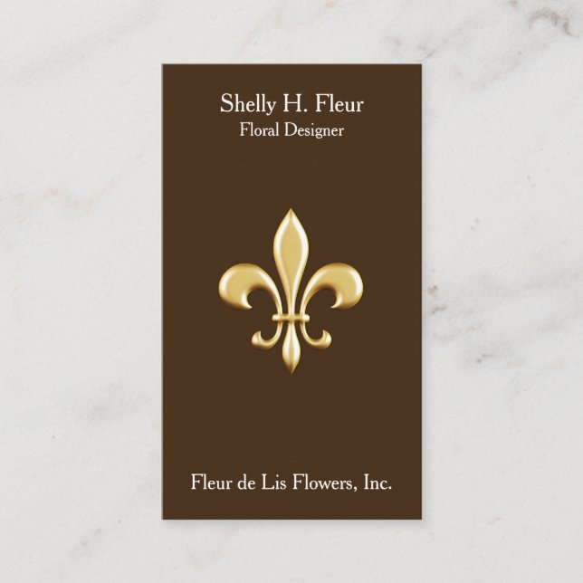 Golden Fleur De Lis Business Card (Front)