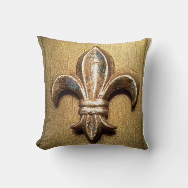 Golden Fleur-de-lis Cushion (Front)