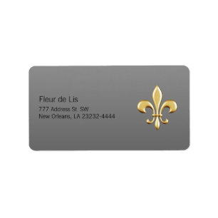 Golden Fleur De Lis Label