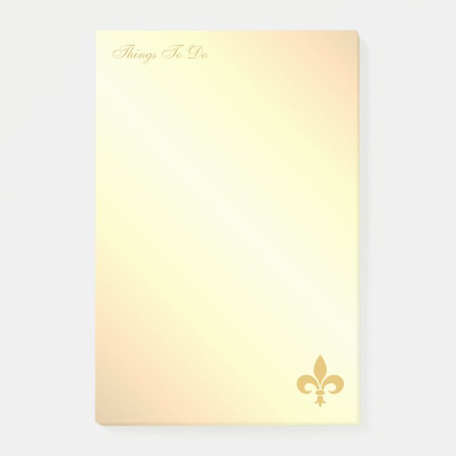 Golden Fleur de Lis on Golden Gradient Post-it Not Notes (Front)