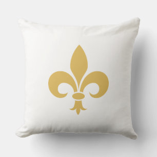 Golden Fleur de Lis on White Cushion