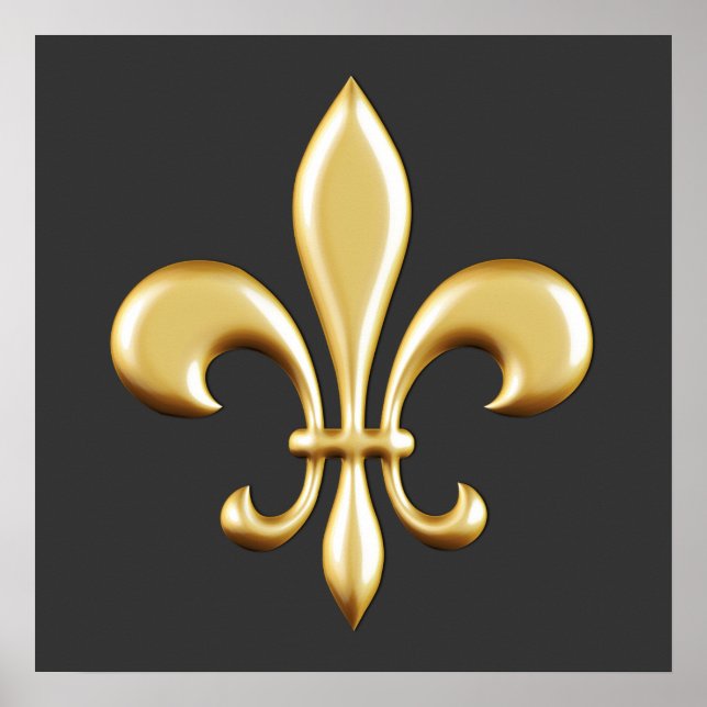 Golden Fleur De Lis Poster (Front)