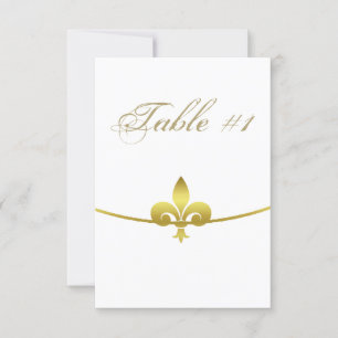 Golden Fleur de Lis Reception Table Card
