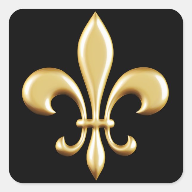 Golden Fleur De Lis Square Sticker (Front)