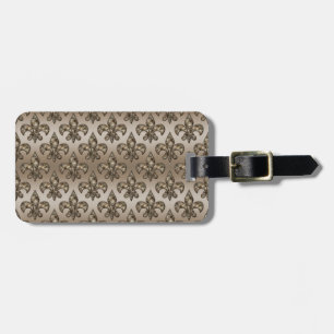 Golden Fleur-De-Lys Pattern Luggage Tag