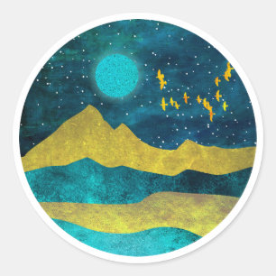 Golden Flock Classic Round Sticker
