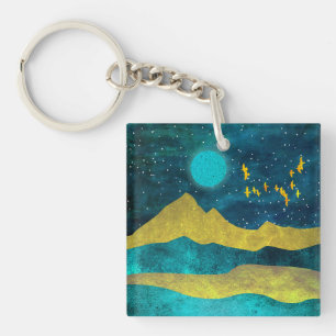 Golden Flock Key Ring