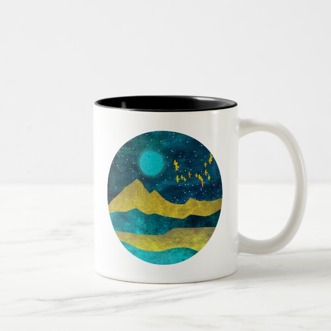 Golden Flock Two-Tone Coffee Mug (Right)