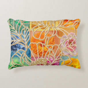 Golden Floral accent Pillow
