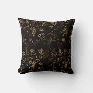 Golden floral cushion