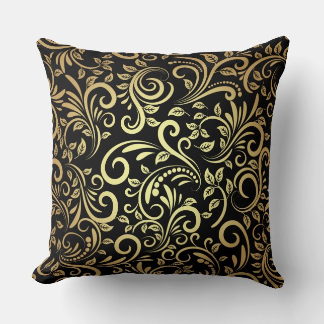 golden floral cushion (Front)