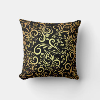 golden floral  cushion