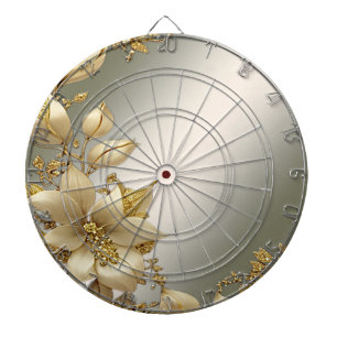 Golden Floral Dartboard