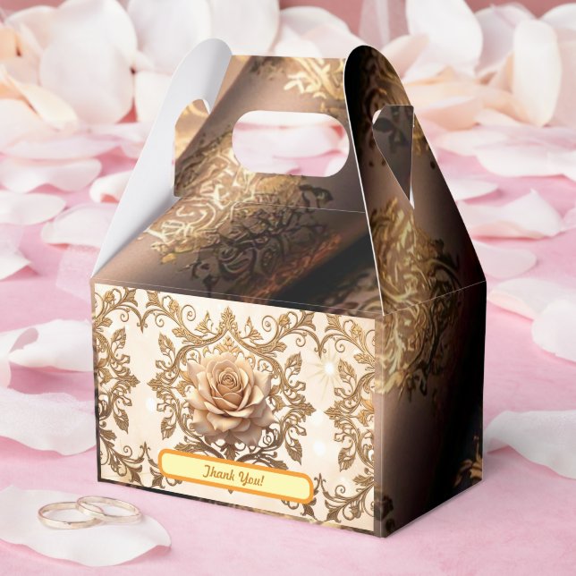 "Golden Floral Delight" Favour Box (Wedding)
