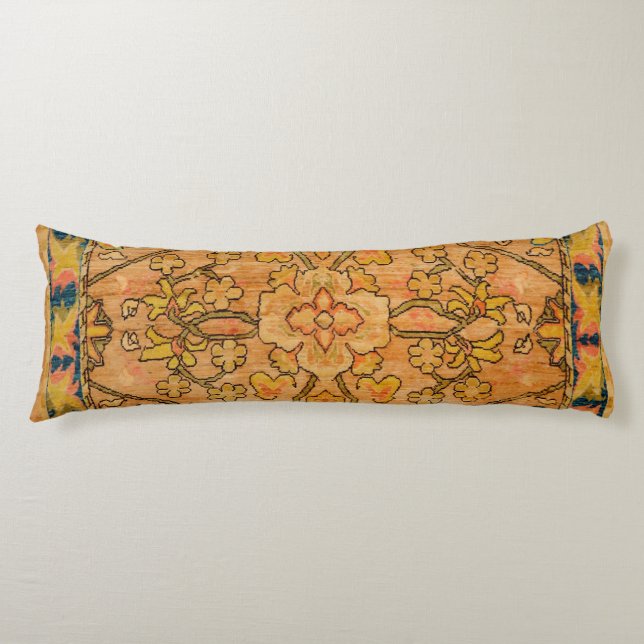 Golden Floral Gold Yellow Green  Body Cushion (Front)