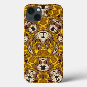 Golden Floral Mandala Boho Pattern iPhone 13 Case