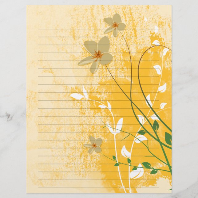 golden floral modern design  lined paper (Front)