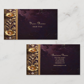 Golden Floral Ornament Business Card