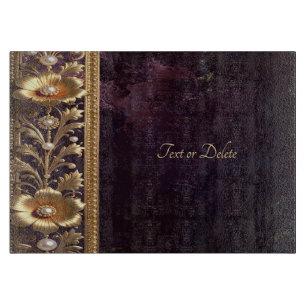 Golden Floral Ornament Cutting Board
