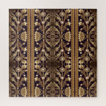Golden Floral Ornament Jigsaw Puzzle