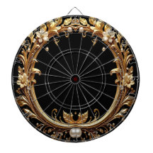 Golden Floral Ornate Dartboard