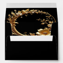 Golden Floral Ornate Frame Envelope
