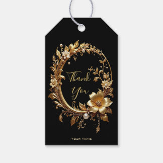 Golden Floral Ornate Frame Gift Tag