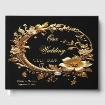 Golden Floral Ornate Frame Guest Book