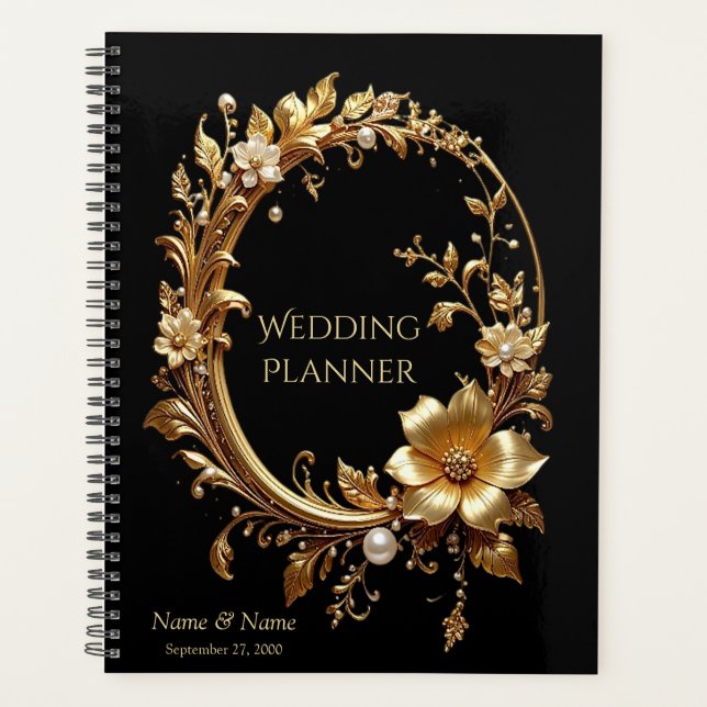 Golden Floral Ornate Frame Planner (Front)