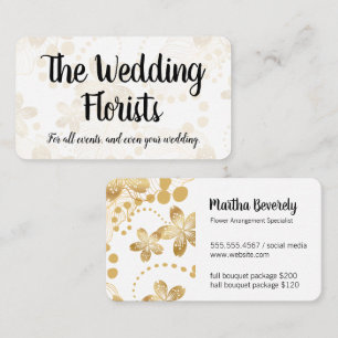 Golden Floral Pattern Business Card