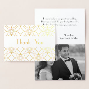 golden floral pattern - elegant deco motifs foil card