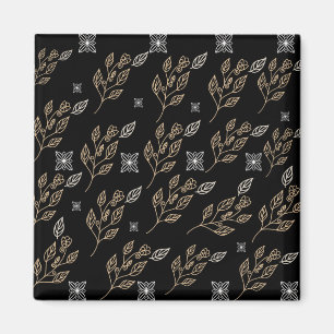Golden Floral Pattern Magnet
