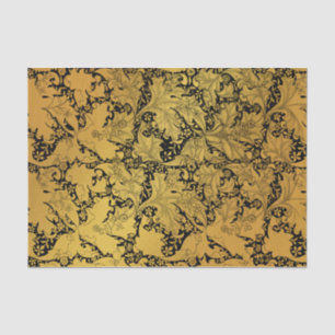 Golden Floral Pattern Oriental Flower Tissue Paper