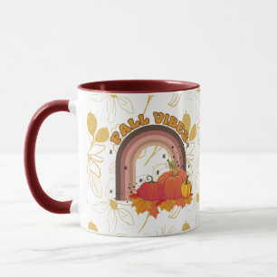 Golden Floral Pattern With Cosy Autumn Vibes Mug