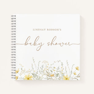 Golden Floral   Personalised Shower Guest Book