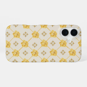 Golden Floral Phone Case Elegant Yellow Flowers