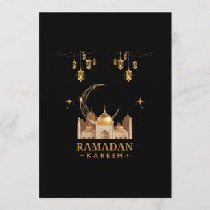 Golden Floral Ramadan Kareem Celebration Invitation