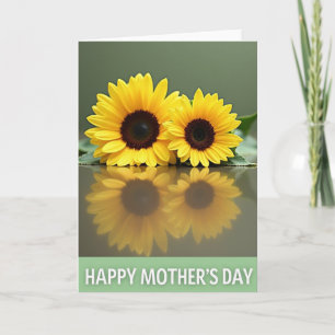 Golden Floral Reflection Card