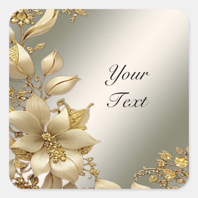 Golden Floral Sticker (Front)