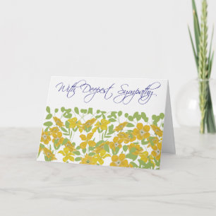Golden Floral Sympathy Card
