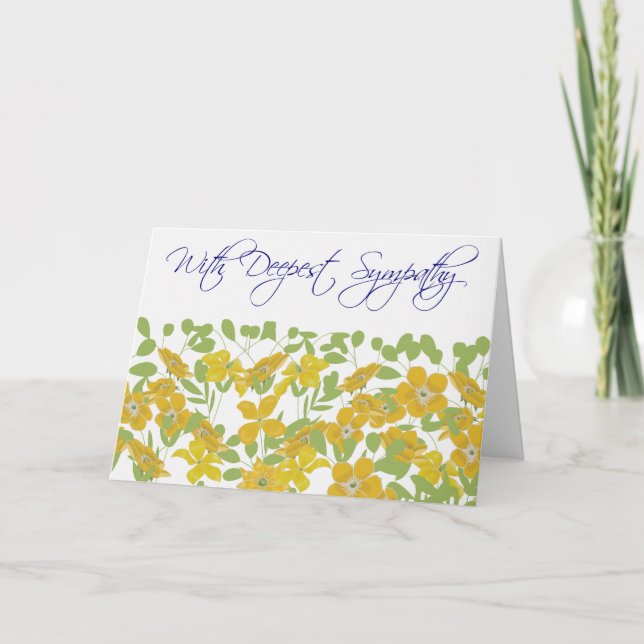 Golden Floral Sympathy Card (Front)