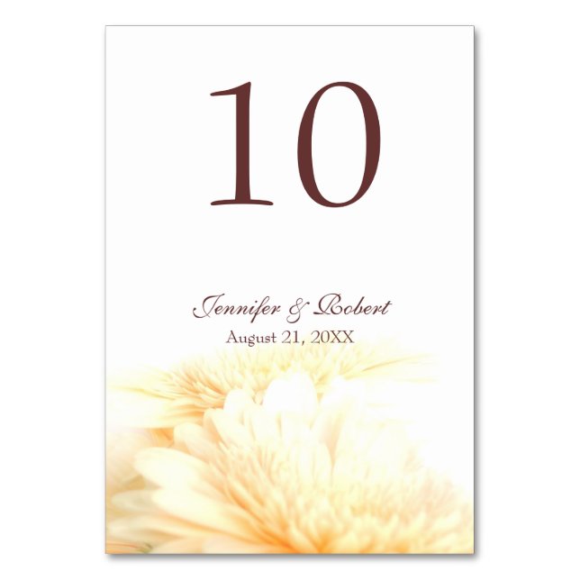 Golden Floral  Table Number (Front)