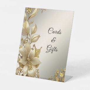 Golden Floral Tabletop Signs