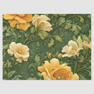 Golden Floral Tapestry Tissue Paper